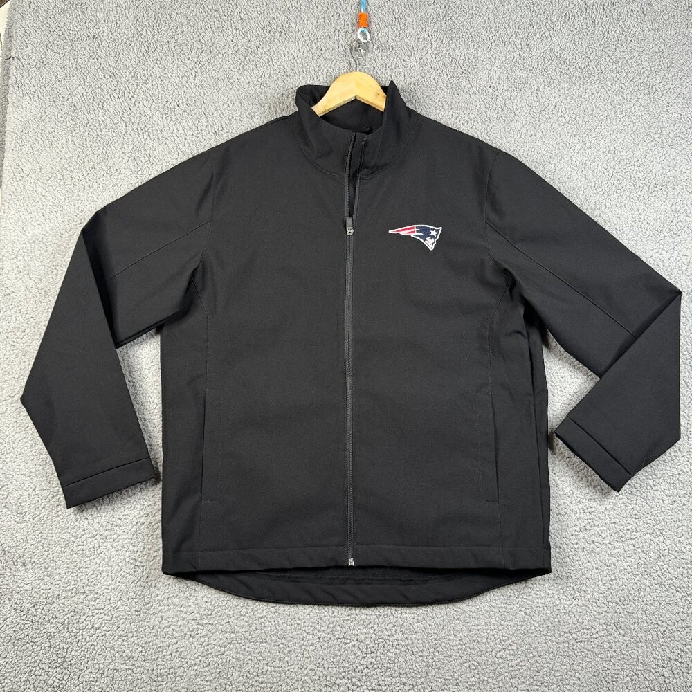 NFL Apparel Jacket Mens Size XL‎ Black New England Patriots Full Zip Soft Shell